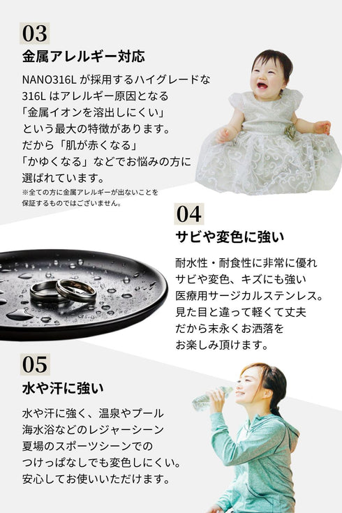 リング 指輪 サージカルステンレス 316L ローマ数字 CRN010