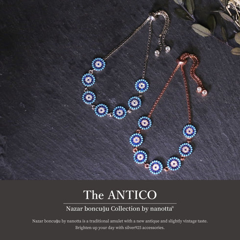 ブレスレット スターリングシルバー925 チェーン 花 ナザールボンジュウ ANTICO NBR001