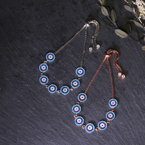 ブレスレット スターリングシルバー925 チェーン 花 ナザールボンジュウ ANTICO NBR001