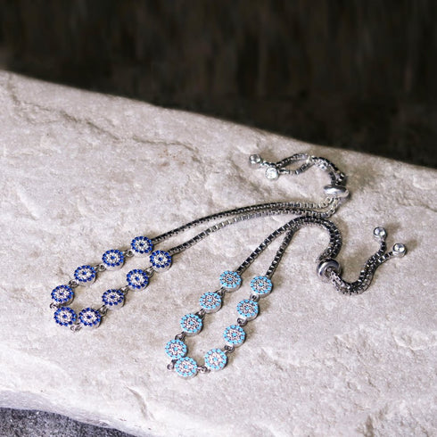 ブレスレット スターリングシルバー925 チェーン 花 ナザールボンジュウ ANTICO NBR002