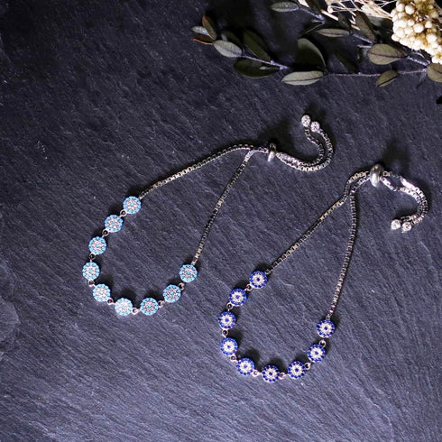 ブレスレット スターリングシルバー925 チェーン 花 ナザールボンジュウ ANTICO NBR002