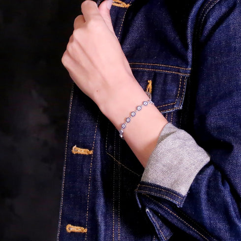 ブレスレット スターリングシルバー925 チェーン 花 ナザールボンジュウ ANTICO NBR002