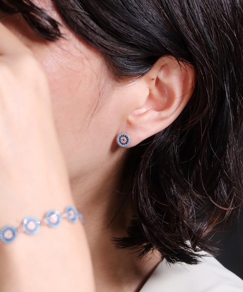 ピアス スターリングシルバー925 スタッド 花 ナザールボンジュウ ANTICO NER001