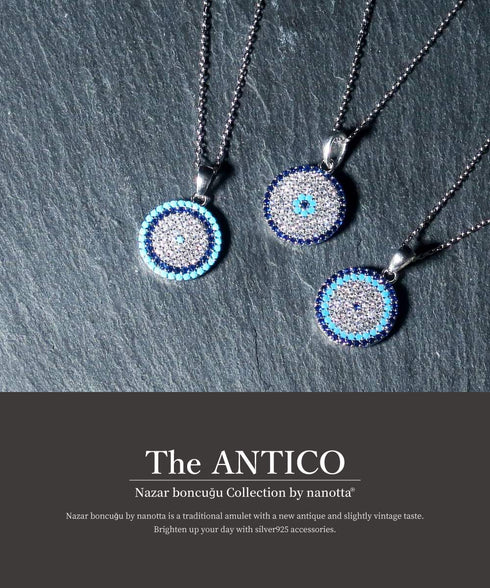 ネックレス スターリングシルバー925 チェーン 花 ナザールボンジュウ ANTICO NNC001