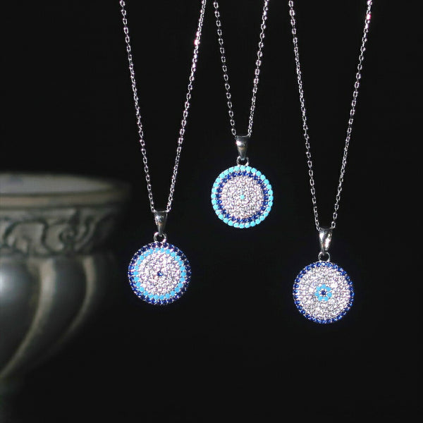ナノッタ ネックレス SV925 CZ ナザール ラウンド ネイビー・ターコイズ SV NNC001-NAVTUR