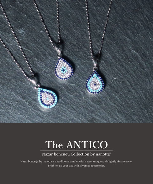 ネックレス スターリングシルバー925 ティアドロップ チェーン ナザールボンジュウ ANTICO NNC002