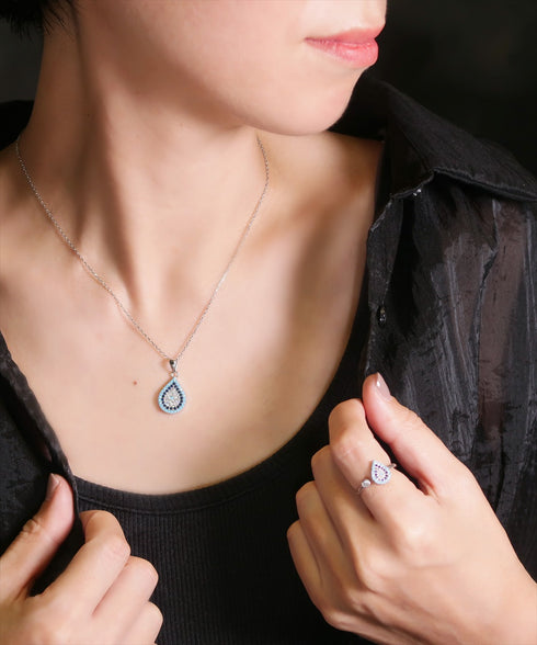 ネックレス スターリングシルバー925 ティアドロップ チェーン ナザールボンジュウ ANTICO NNC002