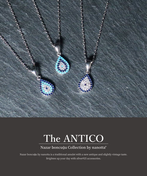 ネックレス スターリングシルバー925 ティアドロップ チェーン ナザールボンジュウ ANTICO NNC003
