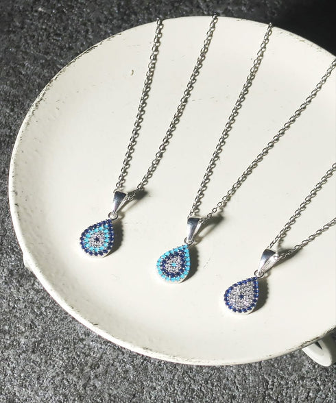 ネックレス スターリングシルバー925 ティアドロップ チェーン ナザールボンジュウ ANTICO NNC003