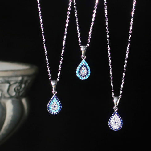 ナノッタ ネックレス SV925 CZ ナザール 雫 ターコイズ・ネイビー SV NNC003-TURNAV