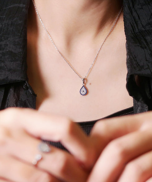 ネックレス スターリングシルバー925 ティアドロップ チェーン ナザールボンジュウ ANTICO NNC003