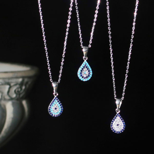 ナノッタ ネックレス SV925 CZ ナザール 雫 ターコイズ・ネイビー SV NNC003-TURNAV