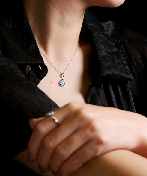 ネックレス スターリングシルバー925 ティアドロップ チェーン ナザールボンジュウ ANTICO NNC003