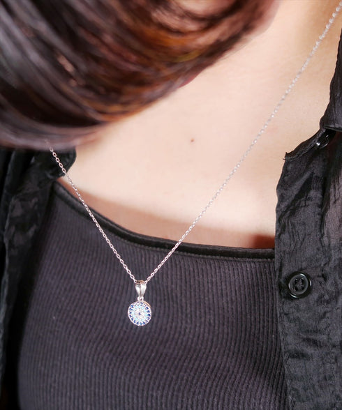 ネックレス スターリングシルバー925 チェーン 花 ナザールボンジュウ ANTICO NNC004