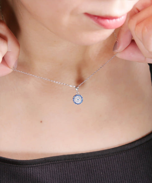 ネックレス スターリングシルバー925 チェーン 花 ナザールボンジュウ ANTICO NNC004