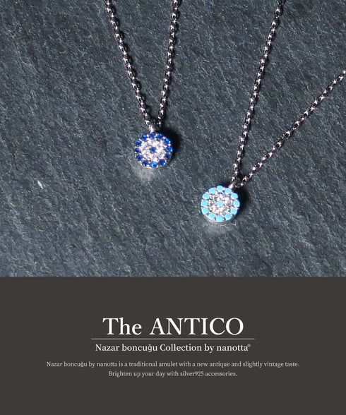 ネックレス スターリングシルバー925 チェーン 花 ナザールボンジュウ ANTICO NNC005
