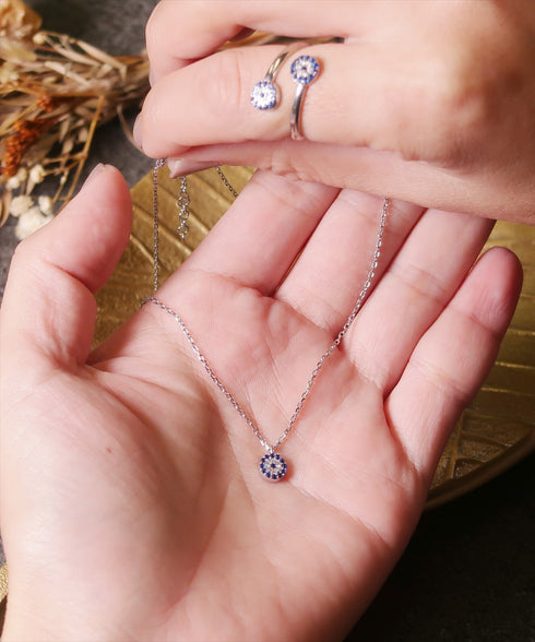 ネックレス スターリングシルバー925 チェーン 花 ナザールボンジュウ ANTICO NNC005