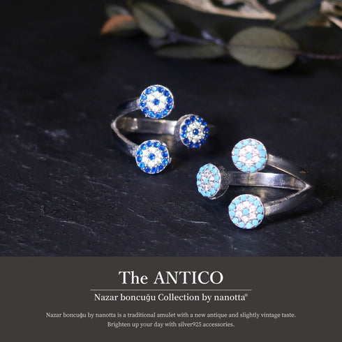 リング 指輪 スターリングシルバー925 フォークリング 花 ナザールボンジュウ ANTICO NRN003