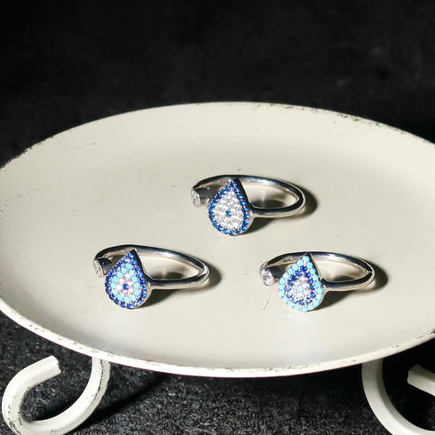 ナノッタ 指輪 SV925 CZ ナザール 雫 ネイビー・ターコイズ SV NRN004-NAVTUR