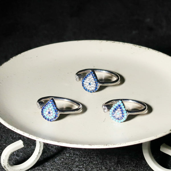 ナノッタ 指輪 SV925 CZ ナザール 雫 ネイビー・ターコイズ SV NRN004-NAVTUR