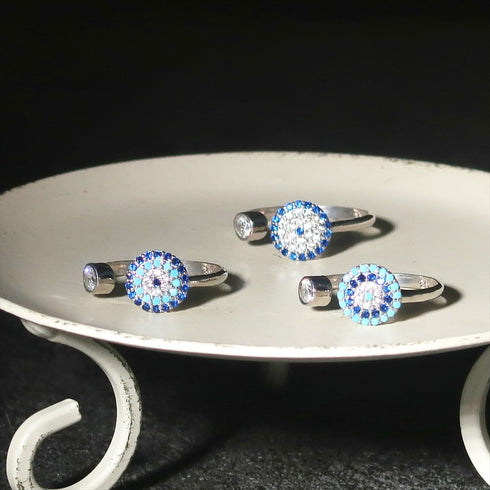 ナノッタ 指輪 SV925 CZ ナザール ラウンド ネイビー・ターコイズ SV NRN005-NAVTUR