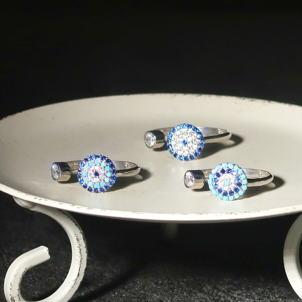 ナノッタ 指輪 SV925 CZ ナザール ラウンド ネイビー・ターコイズ SV NRN005-NAVTUR