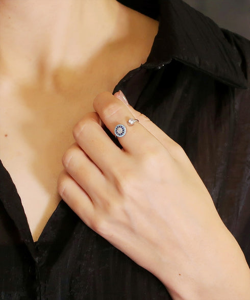 リング 指輪 スターリングシルバー925 フォークリング 花 ナザールボンジュウ ANTICO NRN005