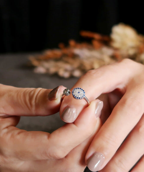 リング 指輪 スターリングシルバー925 フォークリング 花 ナザールボンジュウ ANTICO NRN005