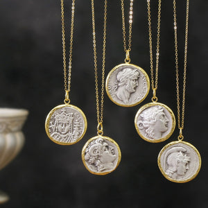ナノッタ ネックレス コイン 古代ギリシャ 女神アテナ SV GD 60cm DNC004-CC005B
