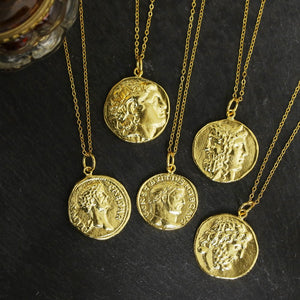 ナノッタ ネックレス コイン 古代ギリシャ ゼウス神 GD 60cm DNC005-CC013A